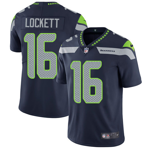 2019 Men Seattle Seahawks 16 Lockett blue Nike Vapor Untouchable Limited NFL Jersey